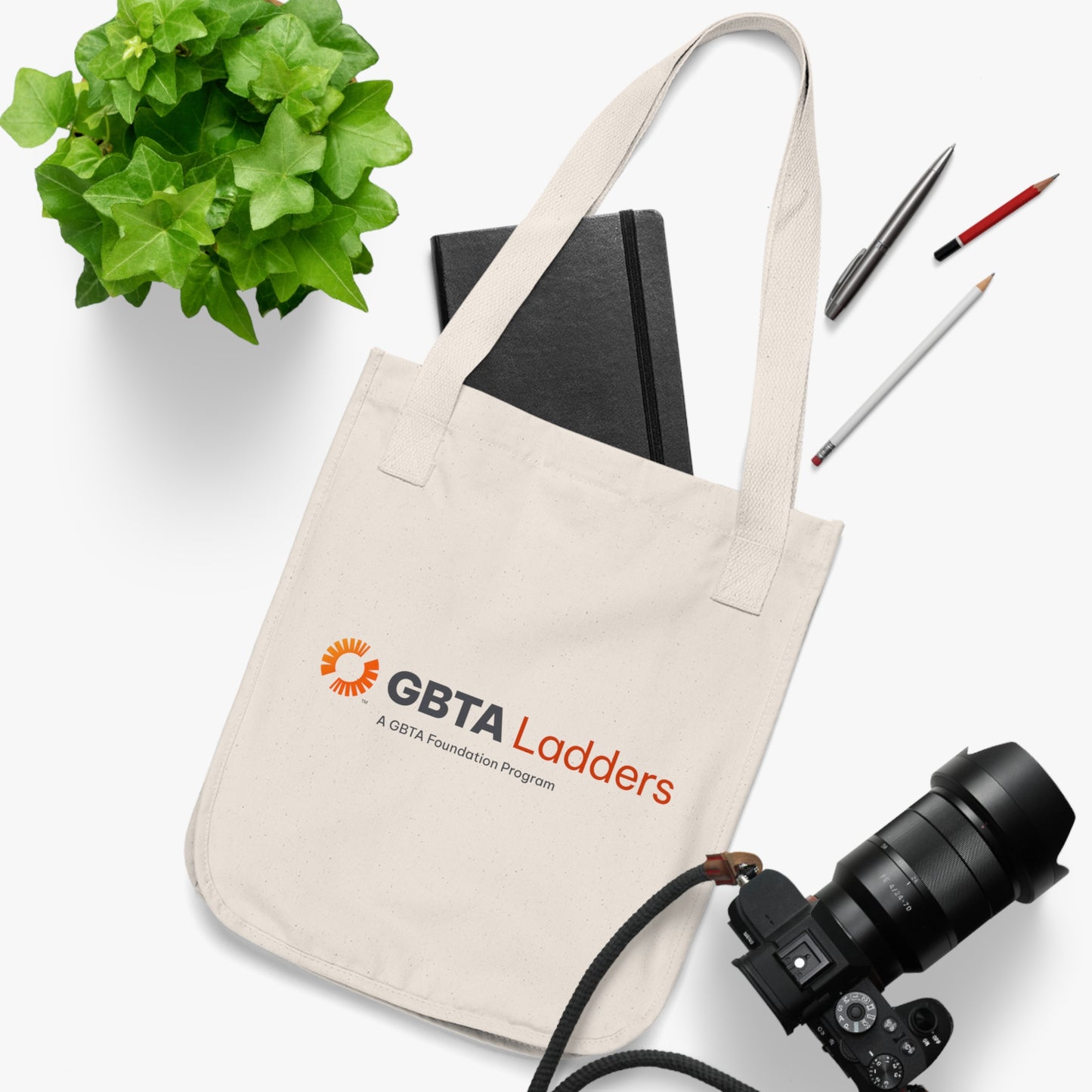 Eco-Friendly Organic Canvas Tote Bag - GBTA Ladders Logo